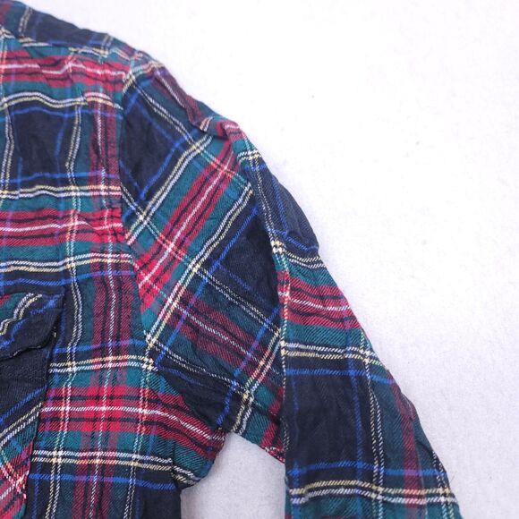 Montfort Tartan Flannel Casual Button Up Shirt Mens Size Medium M Black Red - Picture 5 of 10